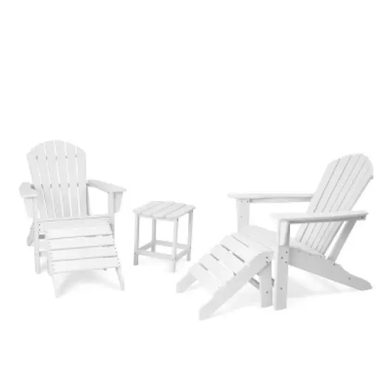 5pk Plastic Resin Adirondack Chair with Side Table & Ottoman - EDYO LIVING
 image {15}