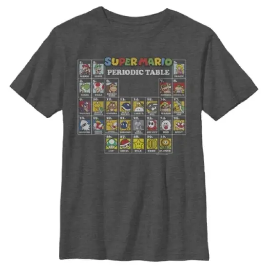 Boy's Nintendo Super Mario Periodic Table of Elements T-Shirt image {3}
