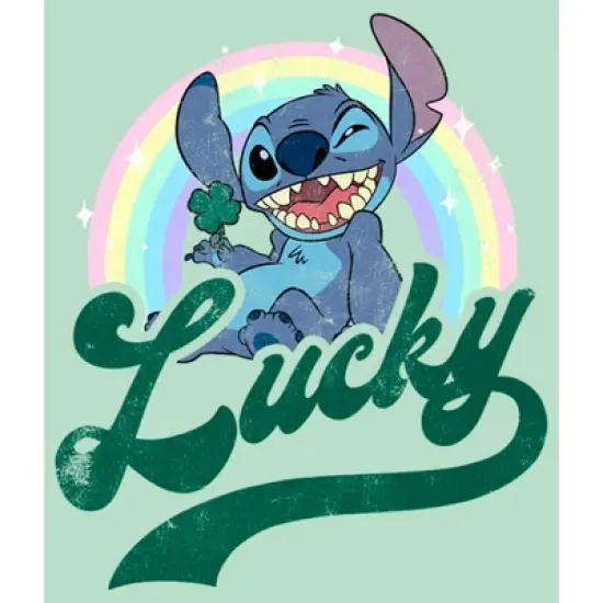 Girl's Lilo & Stitch Distressed Lucky Wink T-Shirt image {1}