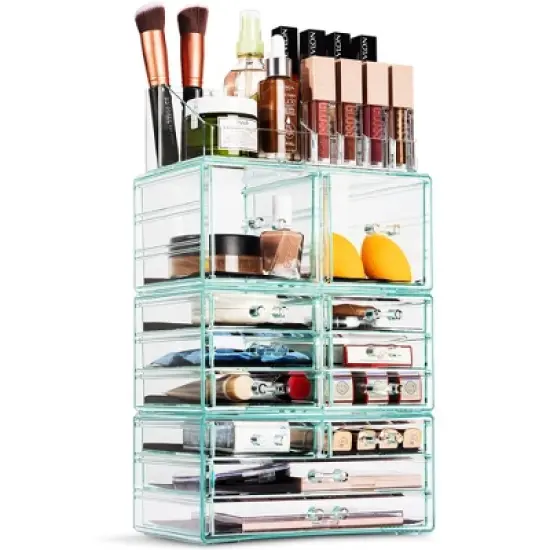 Sorbus X-Large Makeup Organizer Case - 4 Piece Set (12 Drawers) image {12}