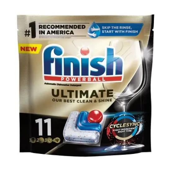 Finish Ultimate Dishwasher Detergent Tabs with CycleSync Technology image {8}