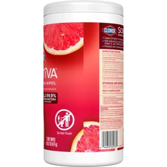 Clorox Scentiva Grapefruit & Orange Blossom Disinfecting Wipes - 75ct image {12}