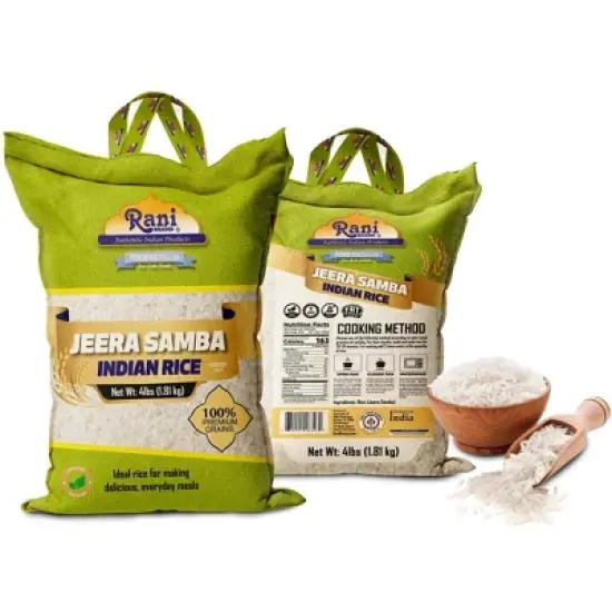Jeera Samba Indian Rice 64oz (4lbs) 1.81kg - Rani Brand Authentic Indian Products image {3}