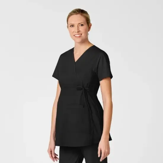 Wink WonderWORK Maternity Mock Wrap Scrub Top image {2}