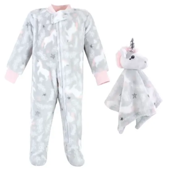 Hudson Baby Infant Girl Flannel Plush Sleep and Play and Security Toy, Whimsical Unicorn image {4}