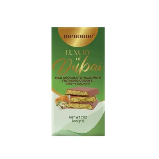 Meronne Milk Chocolate Filled with Pistachio Cream & Crispy Kadayif - 7oz image {2}