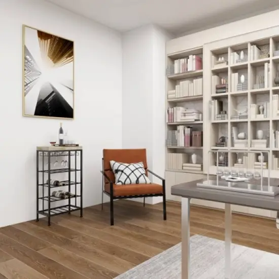 Industrial Metal Rectangle Wine Rack Black - Olivia & May image {26}