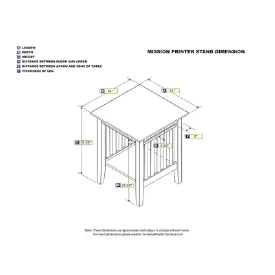 Printer Stand Classic Mission Walnut - AFI image {4}
