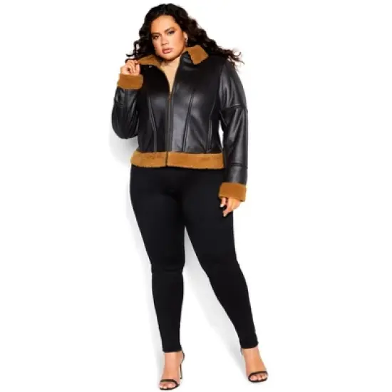 Women's Plus Size Meredith Jacket - black caramel | CITY CHIC image {2}