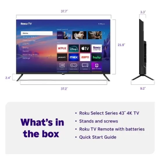 Roku 43" Select Series 4K HDR Smart Roku TV with Roku TV Remote image {6}