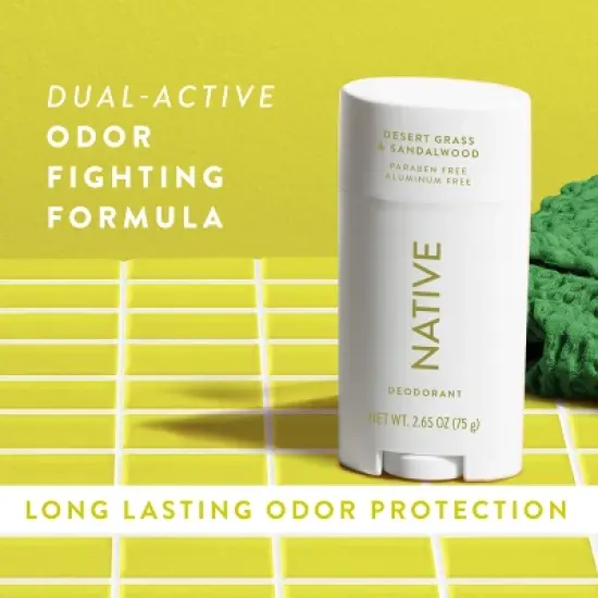 Native Solid Deodorant - Desert Grass & Sandalwood - Aluminum-Free 2.65oz image {6}