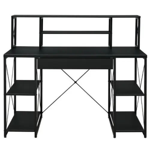 NicBex All Purpose Computer Desk Gaming Table with Wheels&X-Shaped Frame Support,Modern Home Office with Storage,Home Workstation image {5}