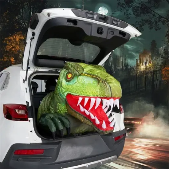 Joyfy 3.6 FT Halloween Inflatable Outdoor Decorations, Animated Dinosaur Trunk or Treat Car Inflatable with LEDs for Halloween Party Yard Decoration image {4}