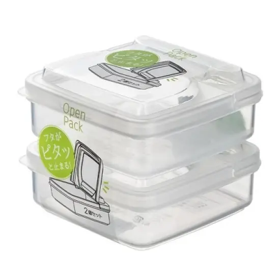 2pcs Flip-top Butter Block Cheese Slice Storage Box,Portable Refrigerator Fruit Vegetable Fresh-keeping Organizer Containers image {3}