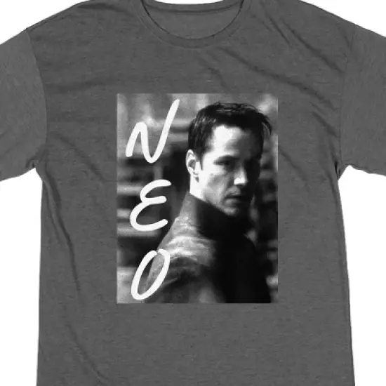 The Matrix Neo Screenshot Crew Neck Short Sleeve Charcoal Heather Women's Night Shirt image {1}
