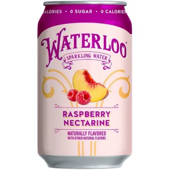 Waterloo Raspberry Nectarine Sparkling Water - 8pk/12 fl oz Cans image {1}