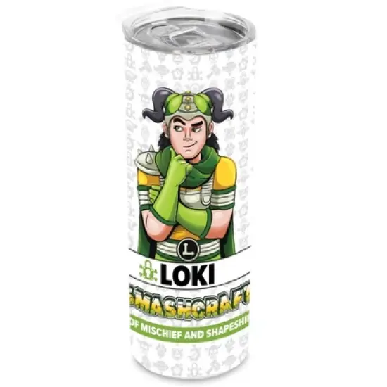 SMASHCRAFT 20 ounce Stainless Steel Double Walled Insulated Travel Tumbler Coffee Mug Cup, Loki Comic image {1}
