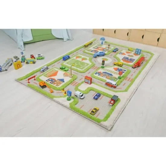 31.5"x44.5" Traffic Green 3D Play Rug - IVI image {4}