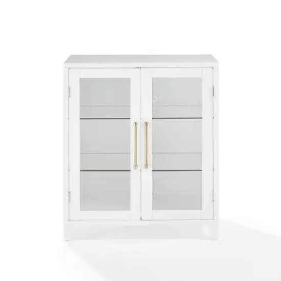 Crosley 36" Roarke Stackable Glass Door Kitchen Pantry Storage Cabinet White image {6}