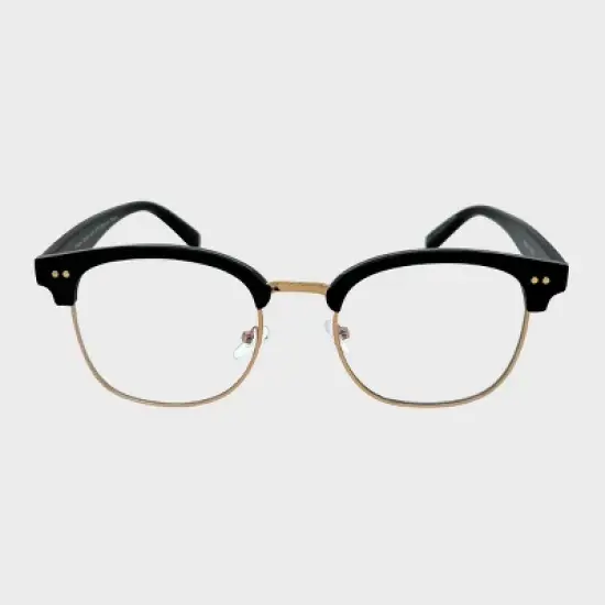 Square Plastic Metal Combination Club Blue Light Filtering Glasses - Wild Fable&trade; Black: UV Protection, Medium Fit, Recycled Frame image {2}