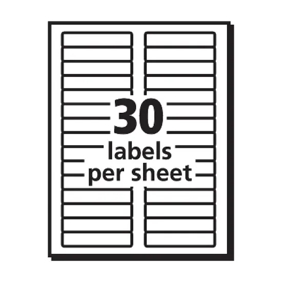 Pres-A-Ply Laser File Folder Labels 2/3 x 3 7/16 White 1500/Box 30632 image {2}