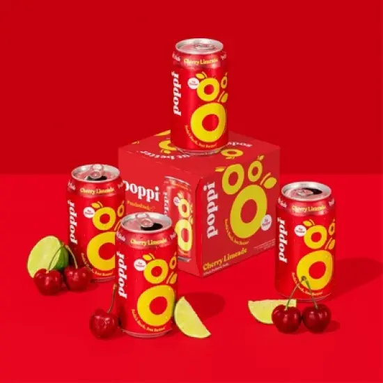 Poppi Cherry Lime Prebiotic Beverage - 4pk/12 fl oz Cans image {2}