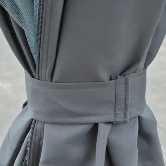 Outsunny 10' x 13' Outdoor Patio Gazebo with Sloping Polycarbonate Roof, Durable Aluminum Frame, & Netting Curtain image {4}