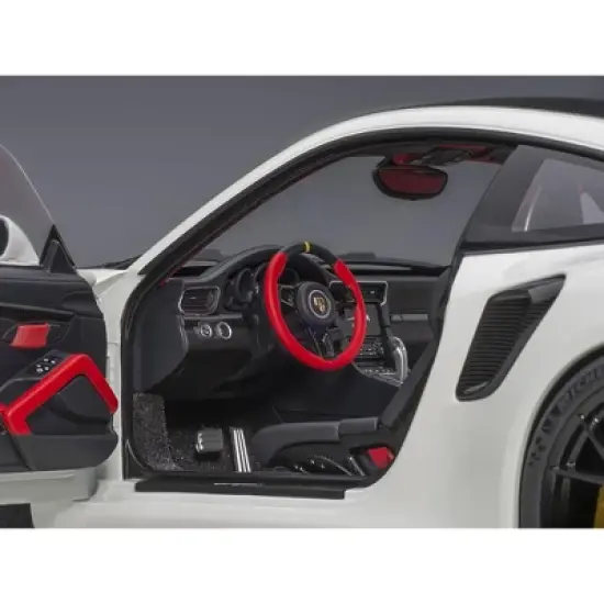 Porsche 911 (991.2) GT2 RS Weissach Package White with Carbon Stripes 1/18 Model Car by Autoart image {3}