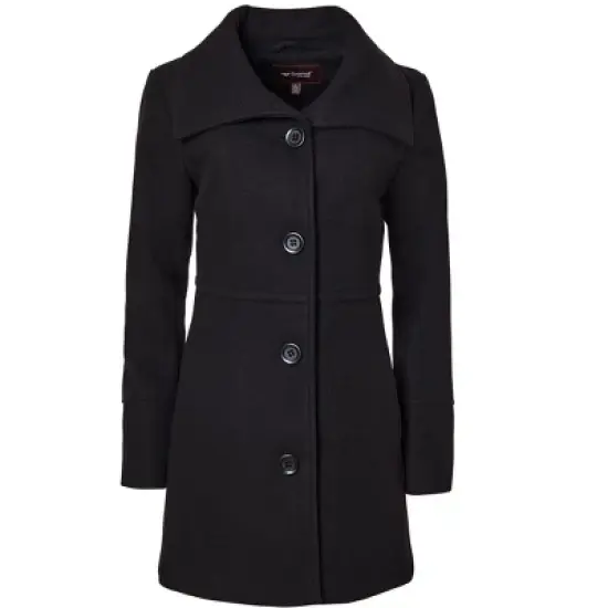 Sportoli Womens Mid-Length Single Breasted Wool Look Dress Coat with Pockets image {3}