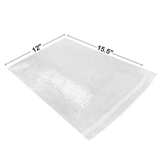 UOFFICE 200 Clear Bubble Out Bags 12" x 15.5" Self-Sealing Pouches image {9}
