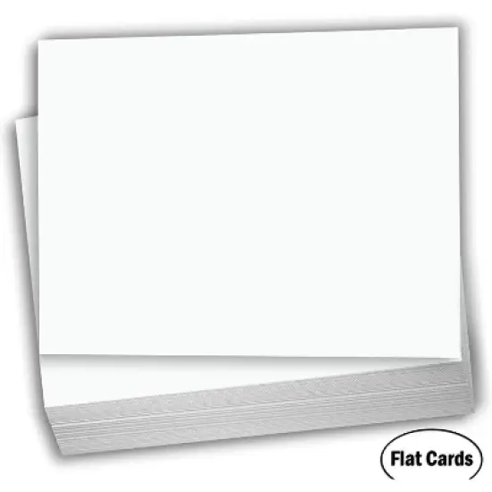 Hamilco Blank Index Cards Flat 5 x 8" Card Stock Heavyweight 100lb Cover White Cardstock Paper - 100 Pack image {1}
