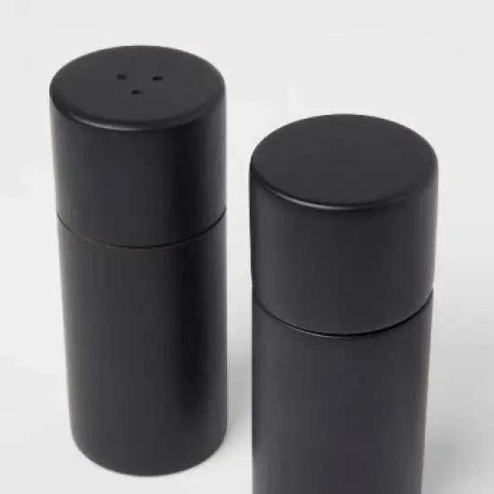 2pc Acacia Round Salt and Pepper Grinder Set Black - Threshold&trade;: 5" Height, 63 Volume Capacity, Spice Mills, 2 Pieces image {2}