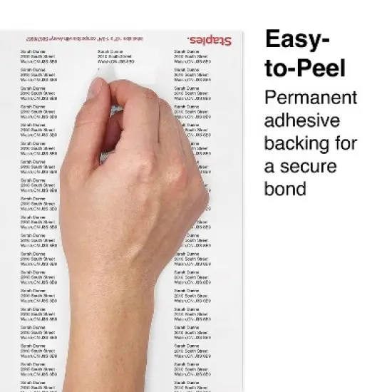 Staples Laser/Inkjet Address Labels 1/2" x 1 3/4" Clear 80 Labels/Sheet 25 Sheets/Pack 2000 image {4}