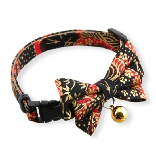 Necoichi Gilded Gold Bow Tie Cat Collar image {2}