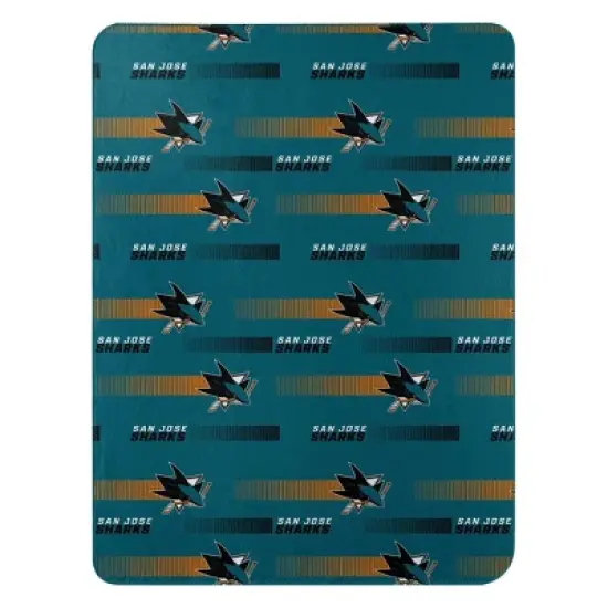 NHL San Jose Sharks Double Sided Cloud Throw Blanket image {1}