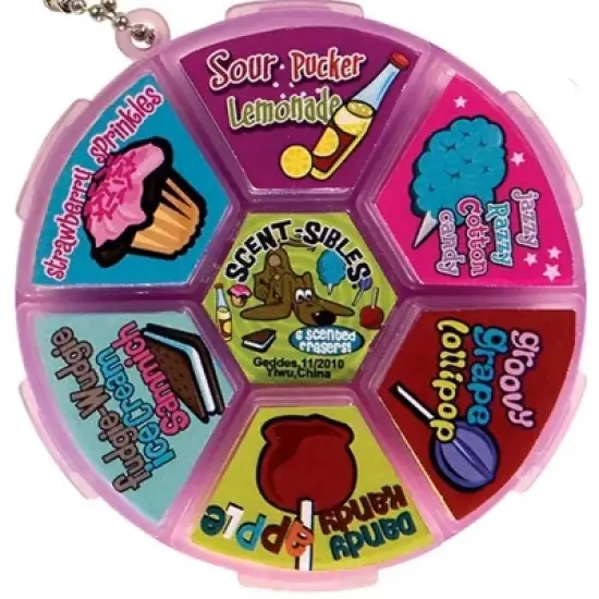 Whimsical Scents & Sparkling Erasing! Scented Carnival Eraser Wheels (6 Pack). image {1}