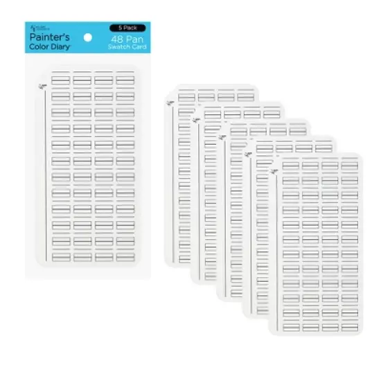 HG Art Concepts Painters Color Diary Watercolor Swatch Card, 48-Pan Size, 5-Pk, 140 lb Hot Press 100% Cotton Paper, Fits New York Central Palette Box, image {7}