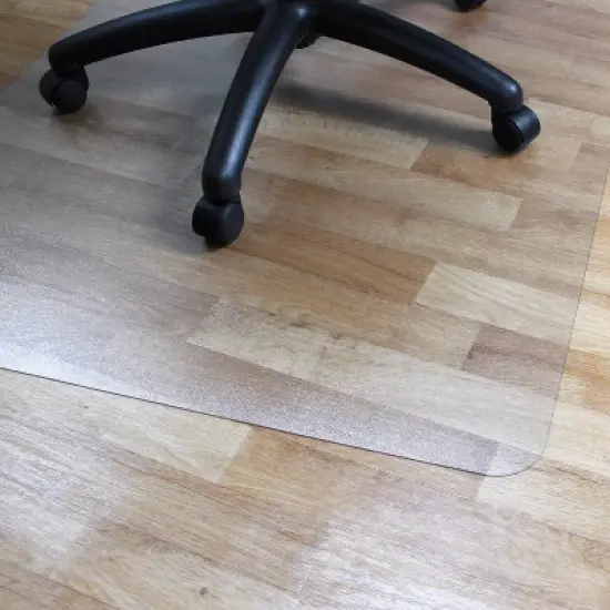 Vinyl Rectangular Chair Mat for Hard Floor Clear - Floortex image {4}