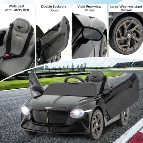 Costway 12V Licensed Bentley Bacalar Kids Electric Ride-on Car with Remote Control Green/Red/White/Black image {7}