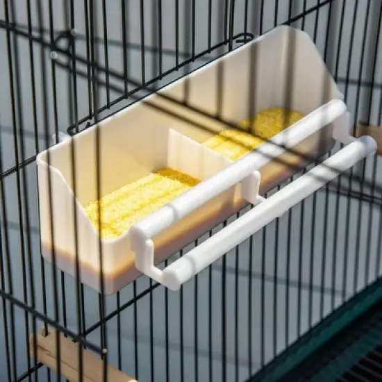 Resenkos Rabbit Hutch, Duck Cage Hutch,Rabbit Coop, 54" 2-Story Large Rabbit Hutch Bunny Cage with Lockable Doors, No Leak Tray,Natural Orange image {4}