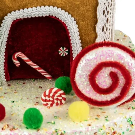 Northlight Gingerbread Glitter Candy House Christmas Decoration - 13" image {6}