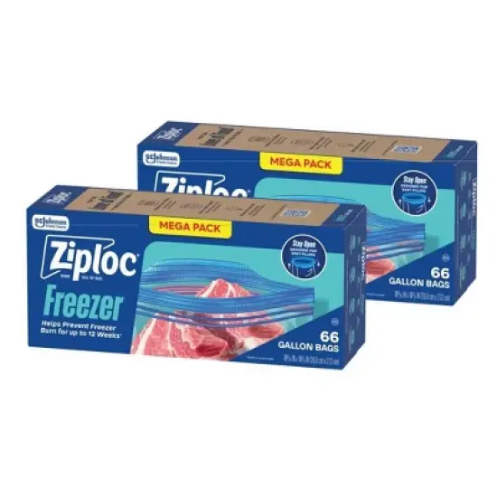 Ziploc Freezer Gallon Bags with Stand-Up Bottom - 132ct image {9}