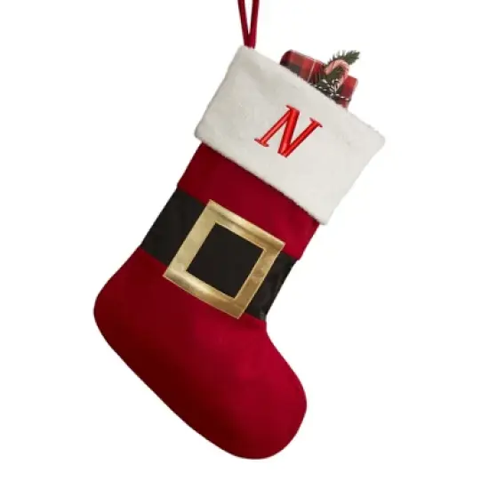 Personalization Mall Santa Belt Embroidered Initial Christmas Stockings image {15}