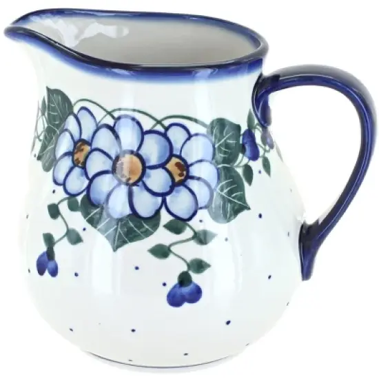 Blue Rose Polish Pottery 7C WR Unikat Pitcher image {4}