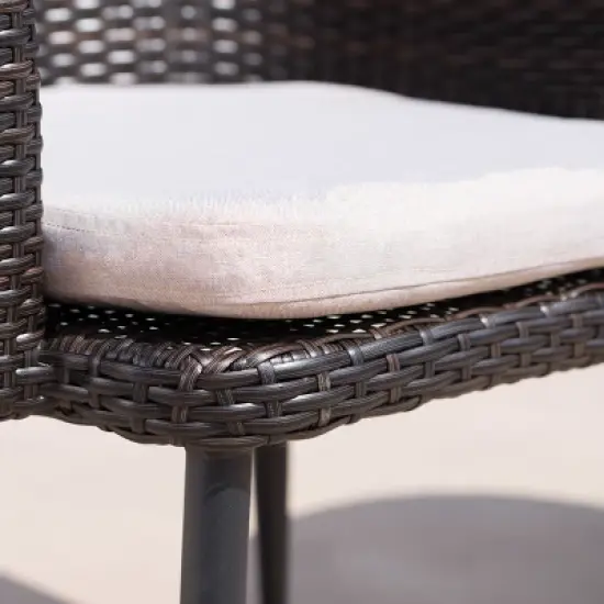 Iona 3pc Wicker Chat Set - Multibrown/Beige - Christopher Knight Home image {3}