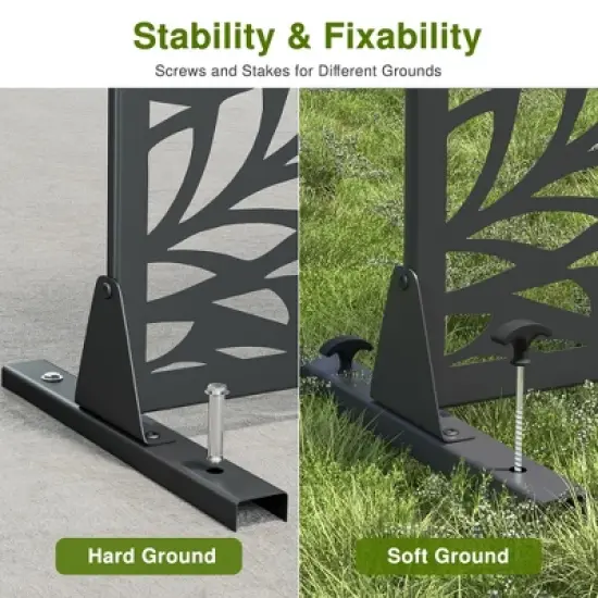 Dovelina Metal Outdoor Privacy Screen Freestanding Patio Decorative Screen (Set of 2) image {3}