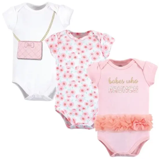 Little Treasure Baby Girl Cotton Bodysuits 3pk, Brunch image {2}