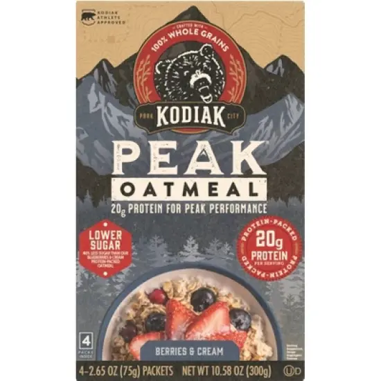 Kodiak Cakes Peak Protein Packed Berries & Cream Oatmeal - 10.58oz/4ct image {6}