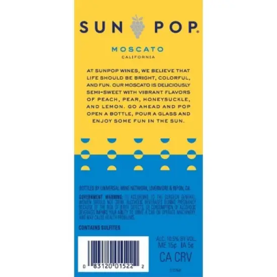 SunPop Moscato - 750ml Bottle image {2}