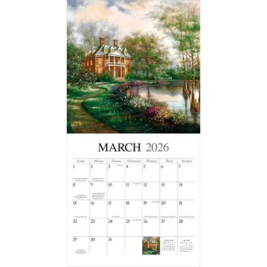 Hopper Studio Bygone Days 2026 12"x24" Hanging Square Wall Calendar Plastic-Free image {2}